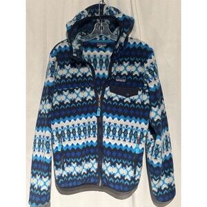 Patagonia Synchilla Women's Snap T Hooded Full Zip Fleece Electron Blue size M